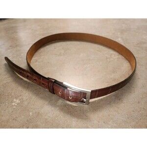 Tulliani Men's Brown Italian Calfskin Leather 1.25" Wide Band  Size 42